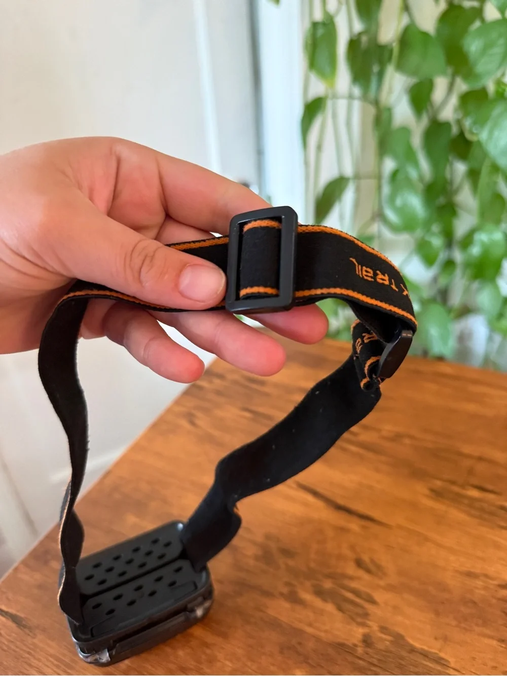 Ozark Trail Black and Orange Headlamp with Elastic Strap